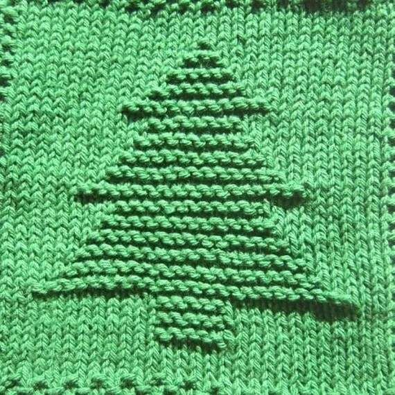 Christmas Tree Knit Dishcloth Pattern Only PDF Digital