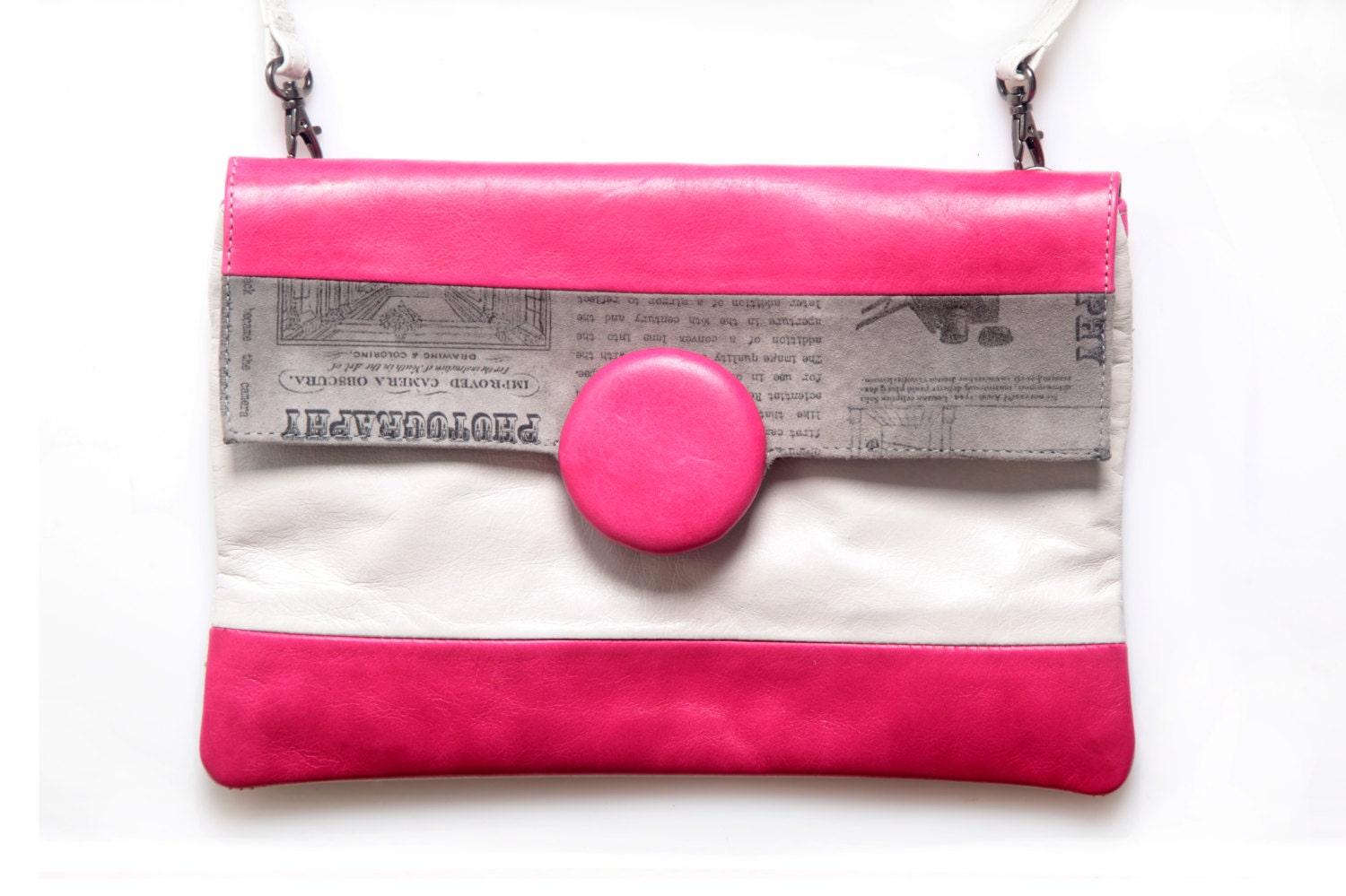 Pink Clutch Bag Pink Leather Clutch Pink Leather Bag Small