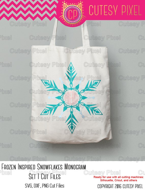 Download Frozen Inspired Snowflakes Monograms Svg cutting file arrow