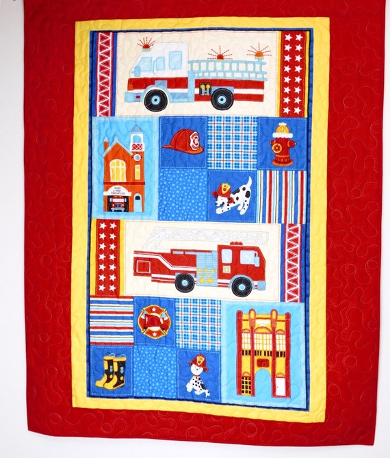 firefighter-baby-quilt-fireman-crib-bedding-by-babyquiltsbyromiw