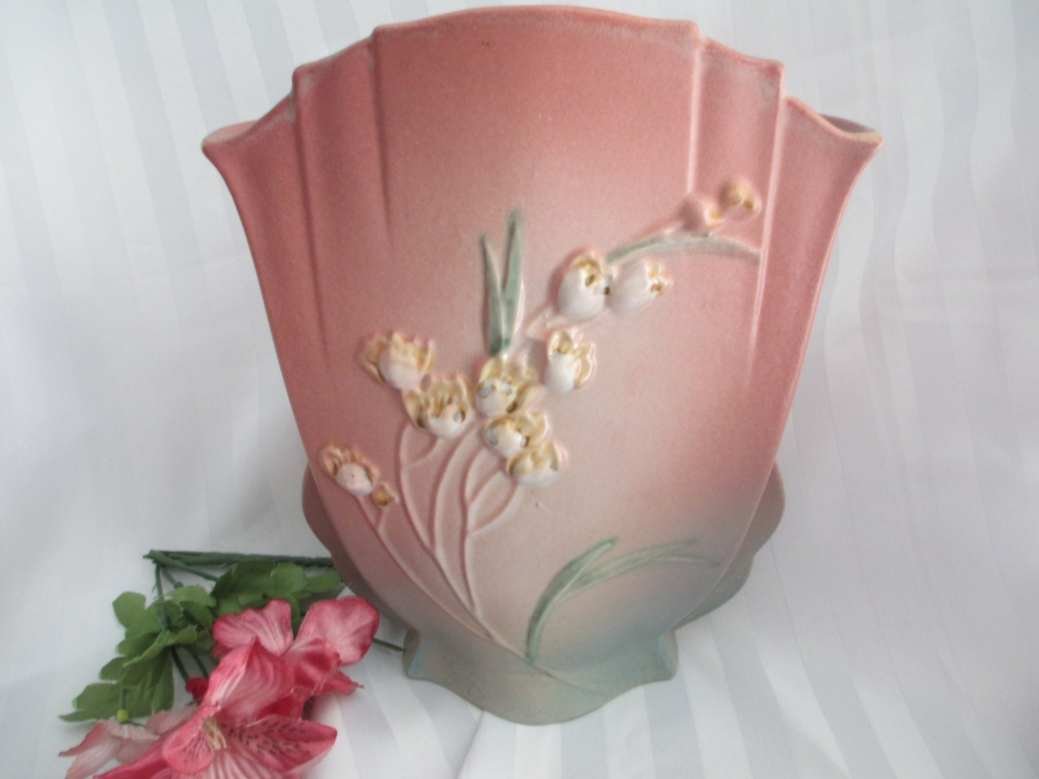 Large Roseville Pottery Vintage Pink Vase Roseville Ixia