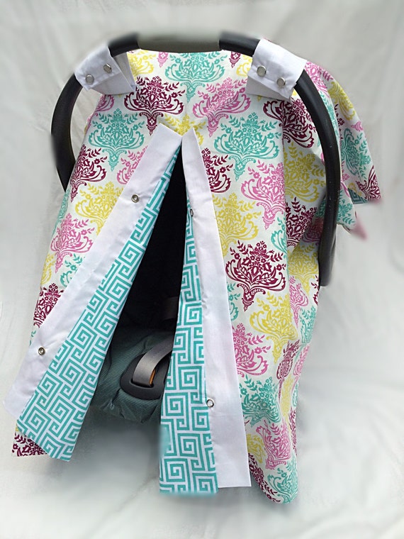 Car Seat Cover Girl Car Seat Canopy Baby by madebySINGERandZEUS