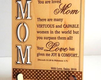 Custom Appreciation Gift to Mom, Mothers day Gift, Valentines day to Mom, Mom Birthday Gift, My Mother's Gift, Son to Mom Gift. PLM008