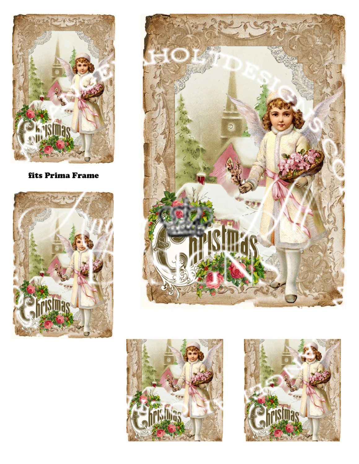 Christmas Shabby Chic Clipart SVG File