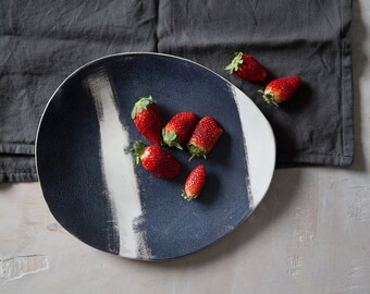 Ceramic Plate, Ceramic Platter, Serving Plate, Cheese Plate, Ceramic Dinnerware, Oval Platter, Serving Tray, Housewarming Gift