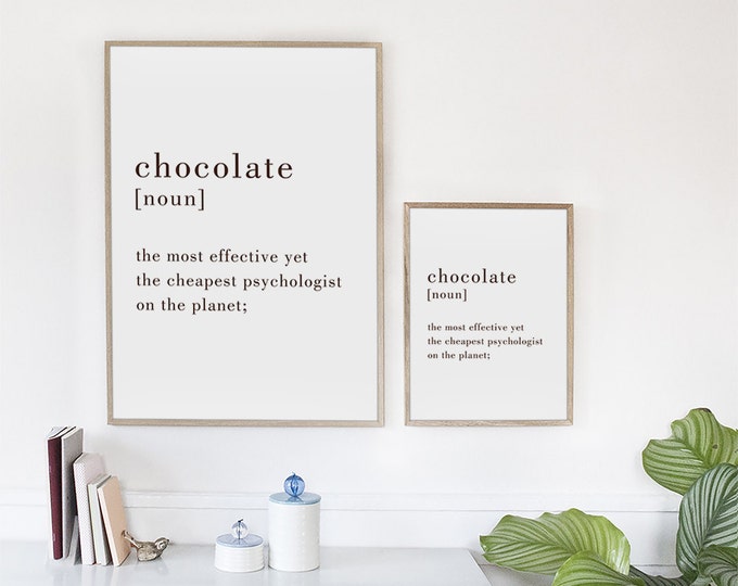 Chocolate definition Poster / 50X70 Chocolate Definition Printable Poster / Wall Art / Motivational Poster / Definition Poster