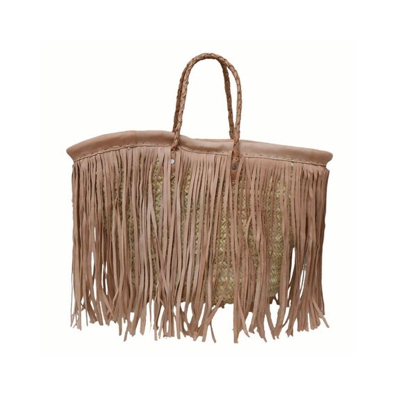 Leather Fringe French Tote by BlondellaLife on Etsy