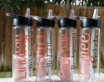 Personalized Water Bottle, Bridesmaid Gift, Bridesmaid Water Bottle, Personalized Tumbler, Office Gift, Bride Team, Customer Gift, Team Gift