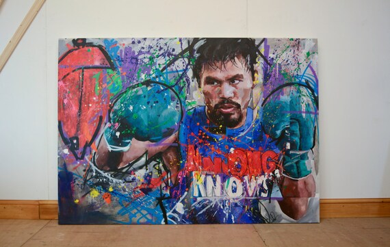 Manny Pacquiao Original Painting 60 Worldwide