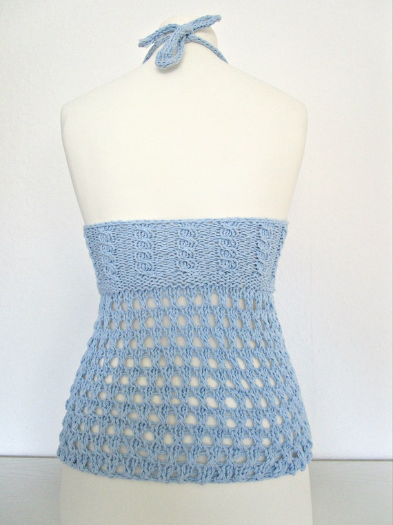 Knitted tops for women cotton top Knitted summer top Lace