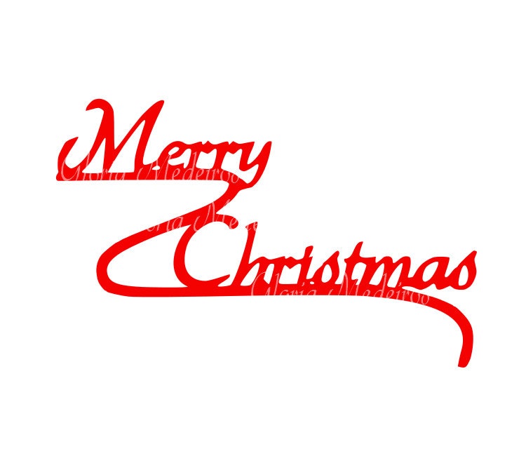 Download Words Merry Christmas Clipart Cut File SVG DXF PNG