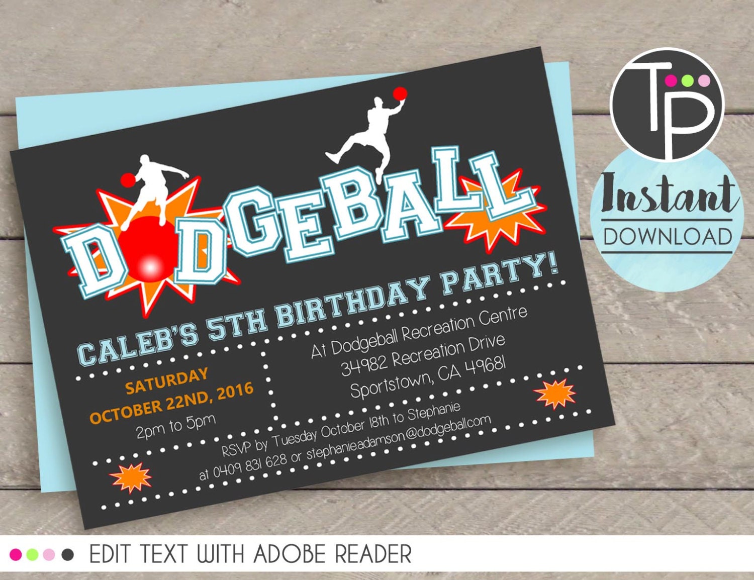 Dodgeball Birthday Party Invitations 4