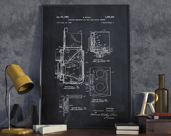 Reflex Camera Patent Print, Camera Print, Retro Camera, Wall Art Print - DA0006