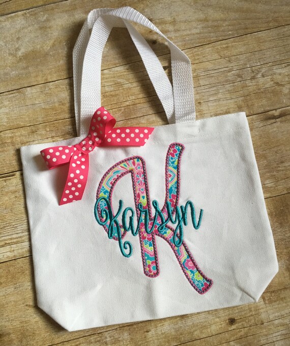 Personalized Girls Tote Bag Little Girls Purse by ItsSewLauren