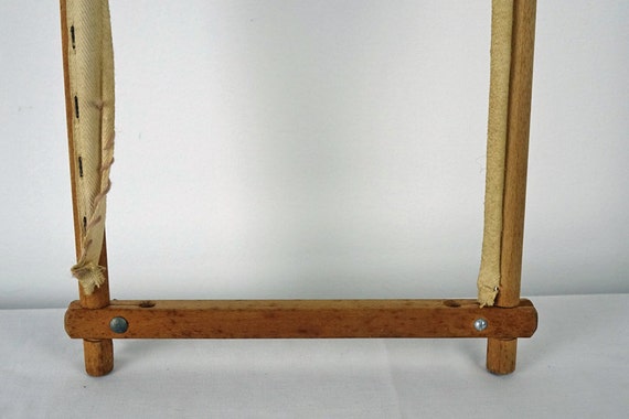 Antique Embroidery Frame Rustic Wood Frame Holds 11