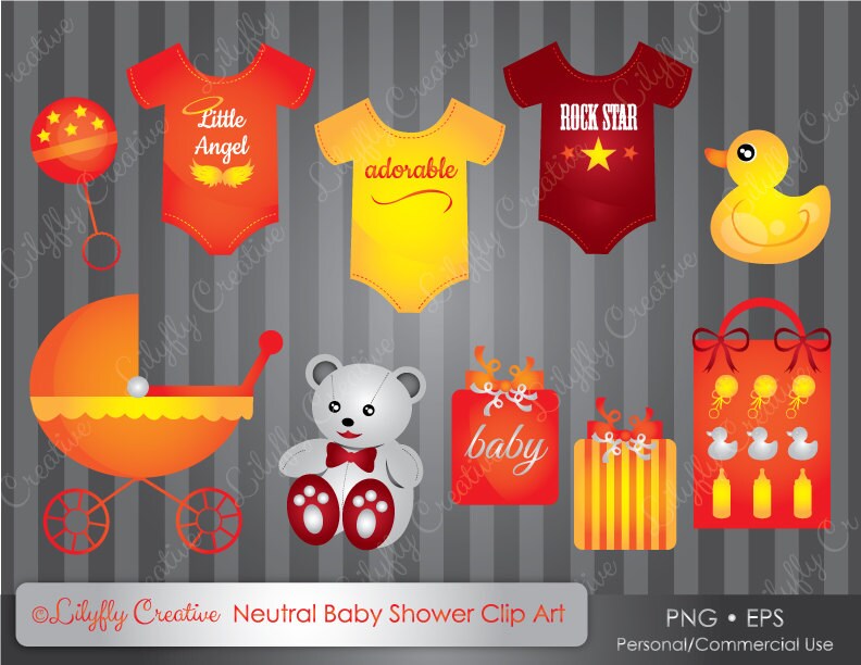Gender Neutral Baby Shower Clip Art Personal &amp; by
