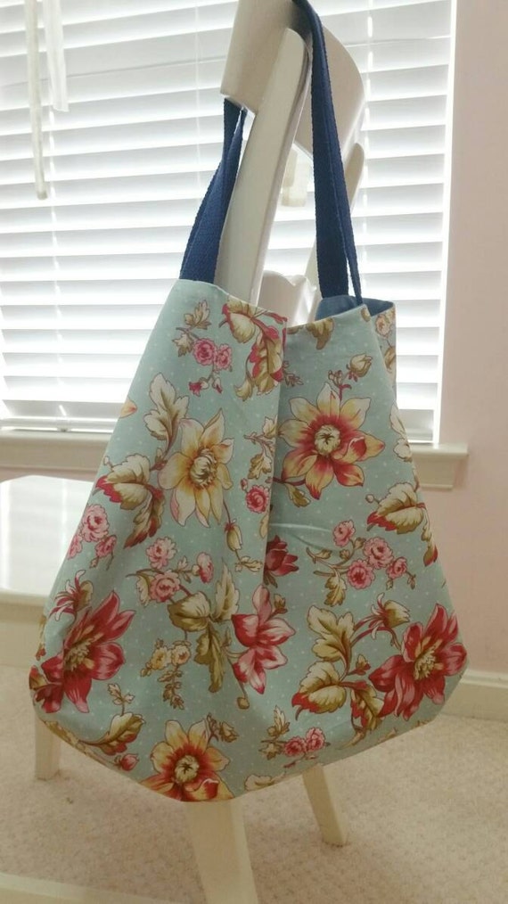 Items similar to Shabby chic floral fabric tote bag,Eco friendly bag ...