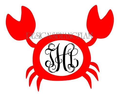 Download Crab Monogram Initials SVG Digital cutting by DesignsByAngelaM