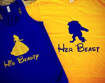 His Beauty and Her Beast Shirts | Disney Inspired Couples Set | Belle and Beast Custom Vacation Matching Shirts
