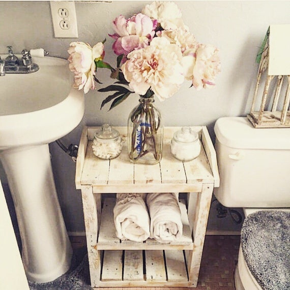 Shabby Chic Wood Bathroom Shelves.