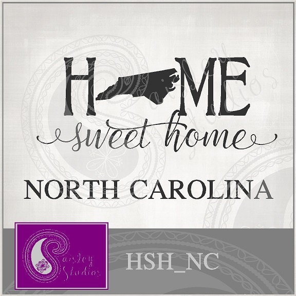 North Carolina Home Sweet Home Vector ai eps svg gsd dxf