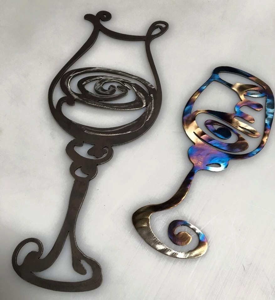 Wine Glasses Metal Wall Art 3 styles to choose from