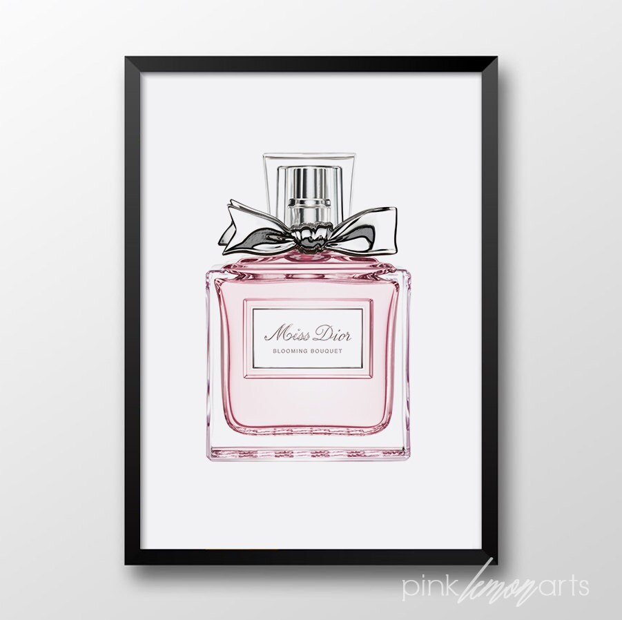 Dior perfume print Miss Dior Fashion decor Pink art