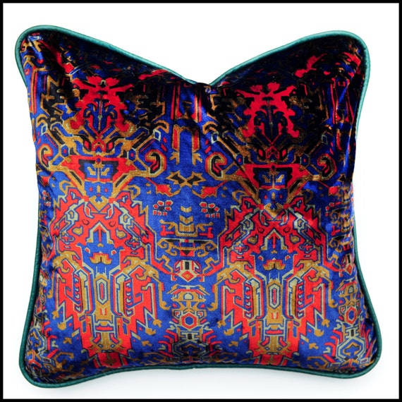 Boho velvet pillow cover rare Ralph Lauren fabric cushion