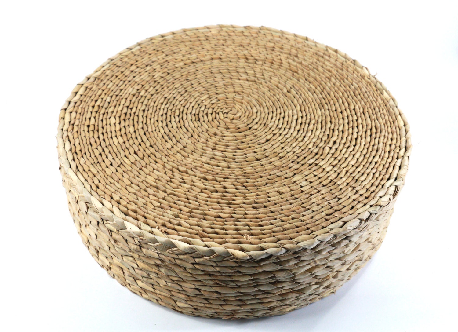 Straw round rustic floor cushion/ gift for by GrasShanghai on Etsy