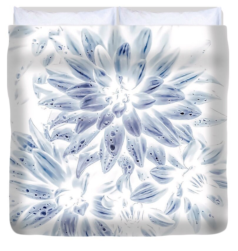 Blue Floral Duvet CoverBlue Lavender WhiteBoho