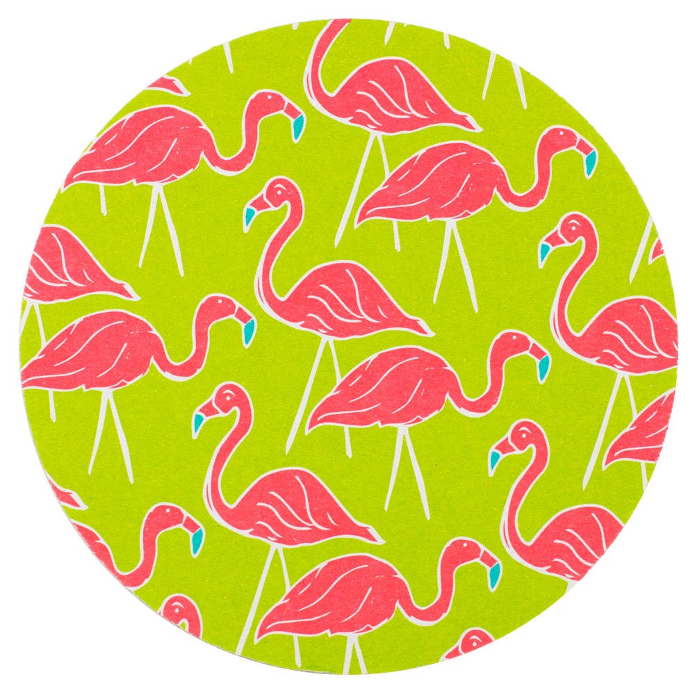 Flamingos Coaster Set Flamingo Coaster Reusable Coasters