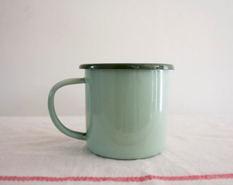 Lot De 2 Mugs émaillés Rétro N°74 Couleur Bleu Canard - 380ml, Neufs, Fabrication Française