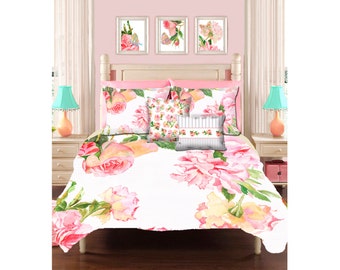 shabby chic bedding, teen bedding, shabby chic duvet girls duvet cover little girl bedding rose duvet cover queen duvet kids bedding bedroom
