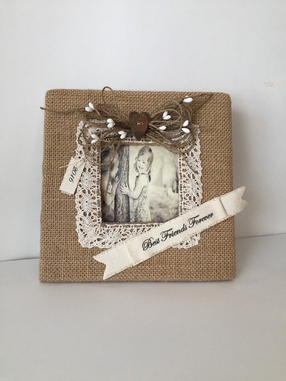 Personalized Burlap Picture Frame Burlap Wedding Picture