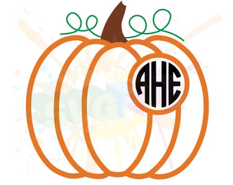 Monogram Pumpkin SVG Files for Cutting Cricut Designs - SVG Files for Silhouette - Instant Download