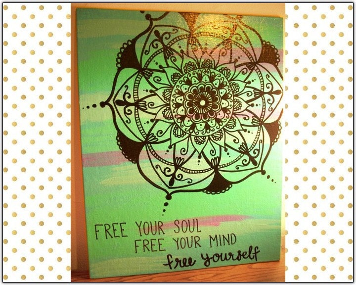 11x14 Painted Henna Inspired Quote Canvas Free