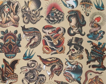 Traditional tattoo flash | Etsy