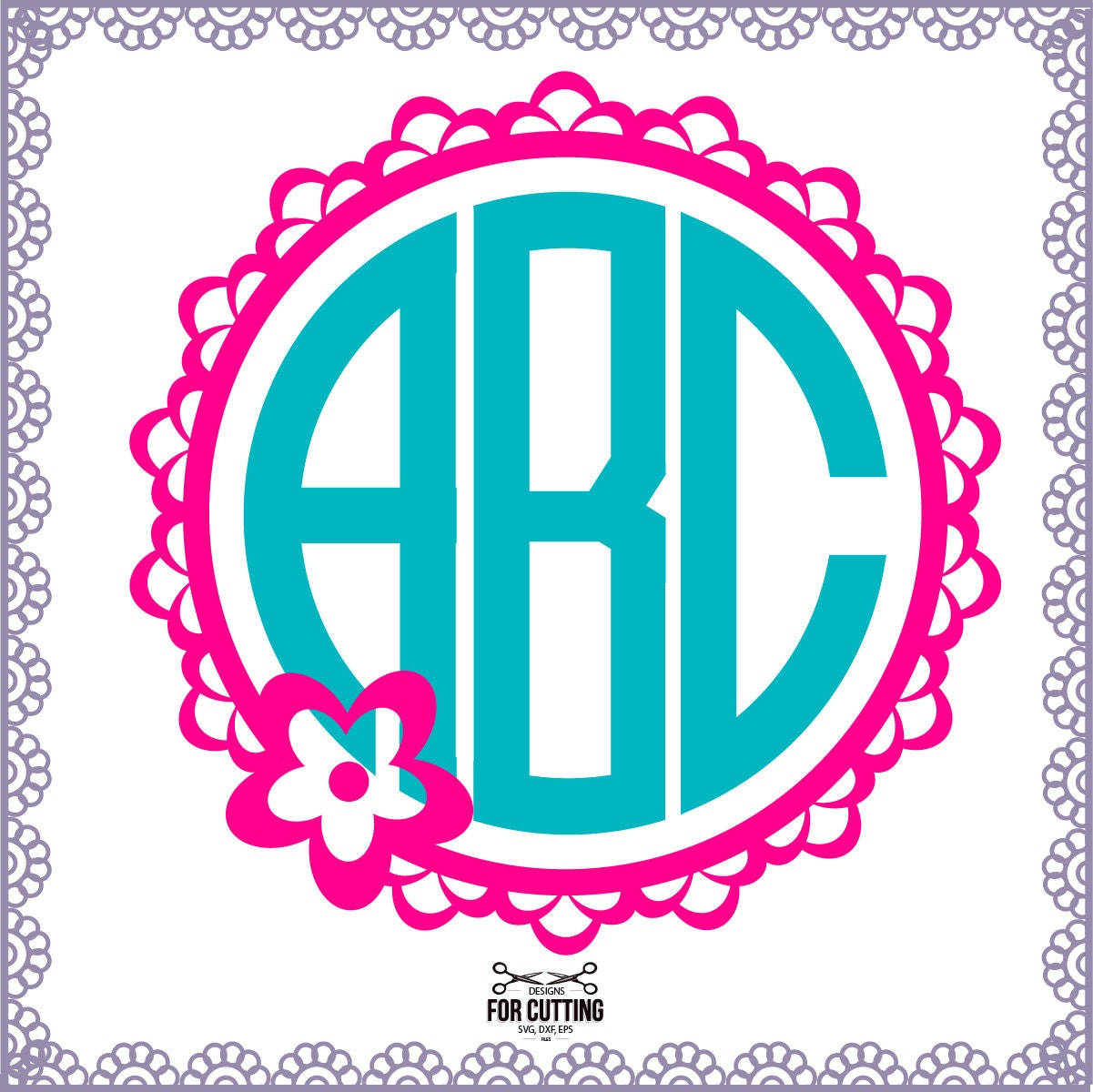 Download Circle Monogram frame cut Files SVG DXF EPS. Cutting or