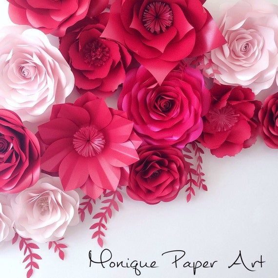 Paper Flower Backdrop Wedding Backdrop Large by MoniquePaperArt