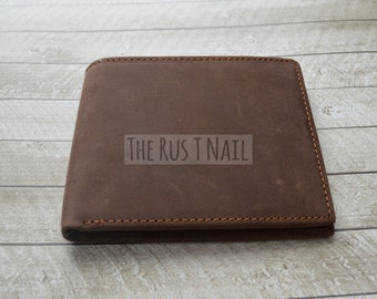 FREE SHIPPING - Distressed Genuine Leather Wallet - Rugged Billfold - Dark Brown