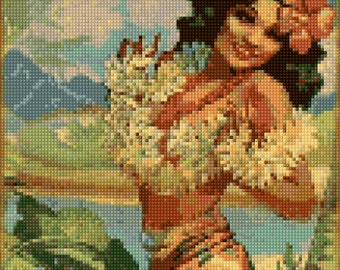 Hawaii cross stitch | Etsy