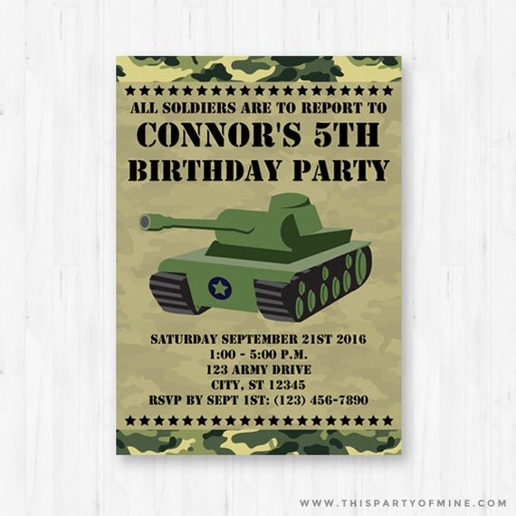 Army Birthday Party Invitations Template 5