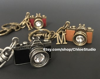 Vintage Camera Keychain,Vintage Camera Keyring,handmade keychain,photographer keychain,photography gift,keychain for man,gift for man,small