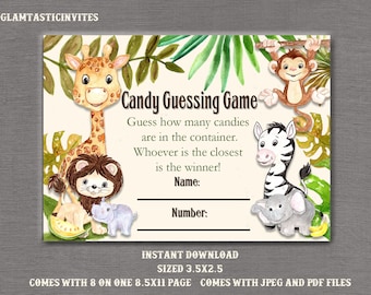 Instant Download Nautical Candy Guessing Game Baby Shower
