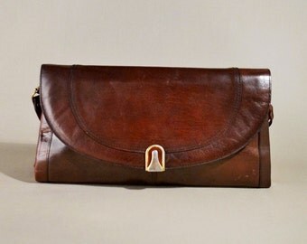 Vintage Brown Leather Bag, Shoulderbag, Shoulderpurse, Small Bag, Evening Bag
