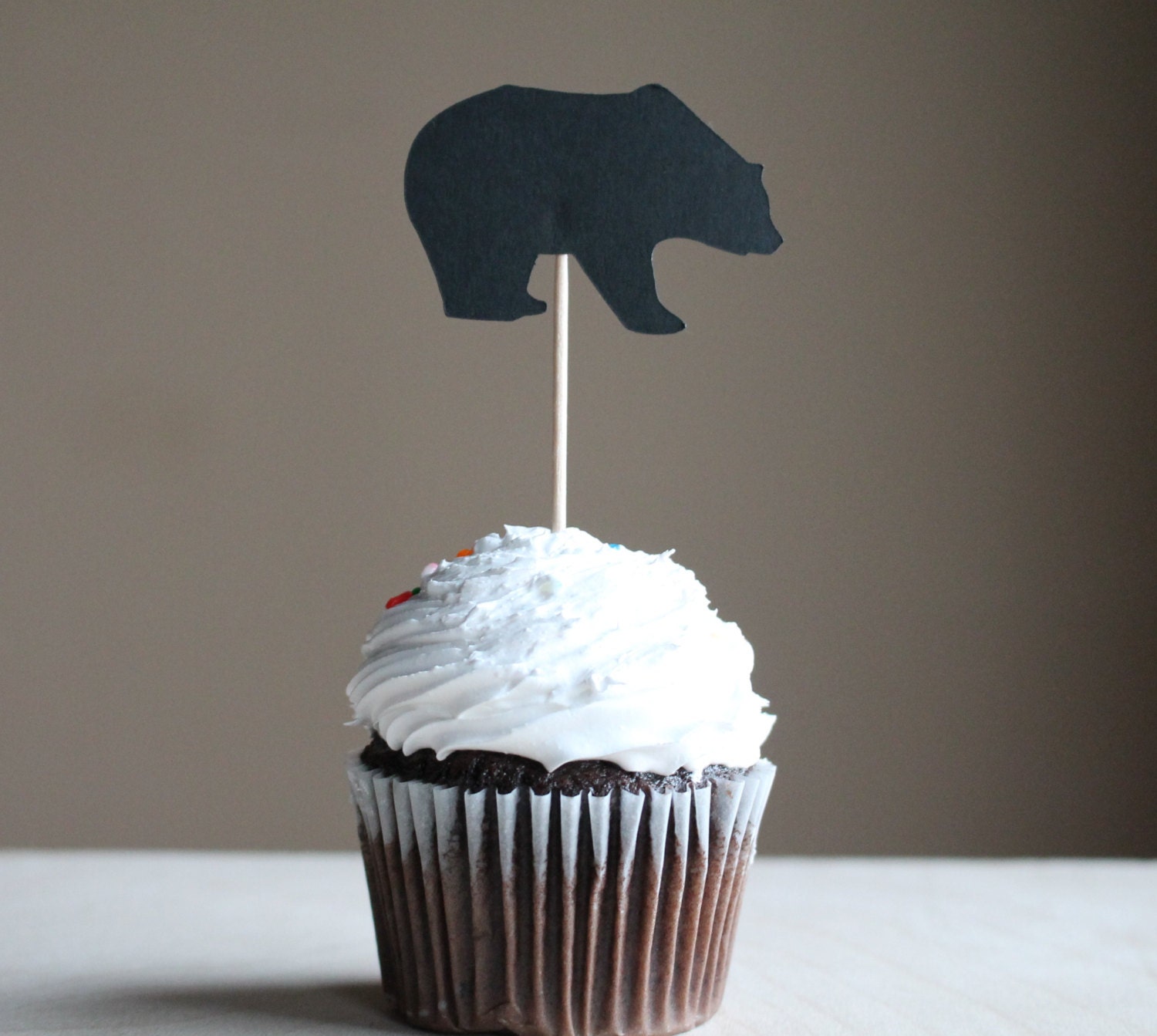 Bear Cupcake Topper Black Bear Cupcake Topper Bear Birthday