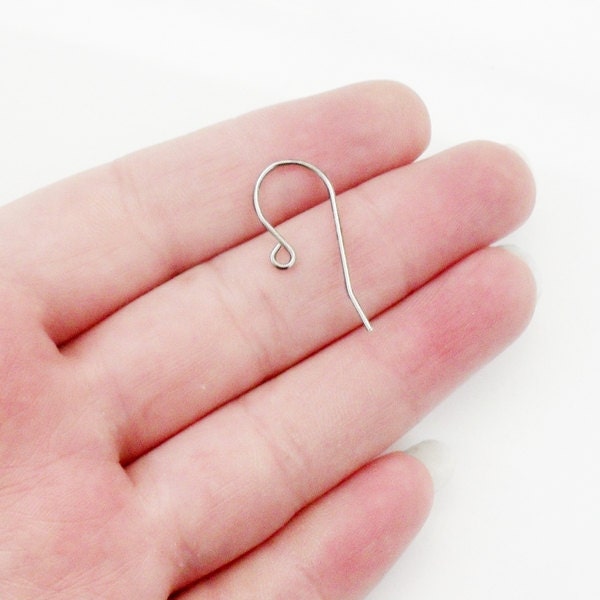20 x Pairs Stainless Steel Earring Hooks Earwires 20 Gauge Simple