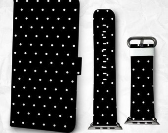 Gift Set iPhone case and Apple Watch Band 38mm 42mm dot pattern iPhone 7 iPhone 7 Plus iPhone 6/6s plus iPhone 5S iPhone 4S case (BBSG-013)