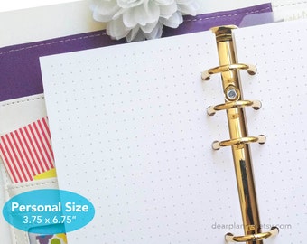 PRINTED Dotted planner inserts - Dot grid planner page - 5mm dot grid paper - PERSONAL planner insert 3.7x6.7 - P17