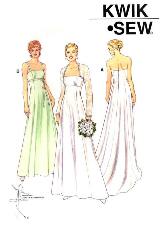 2005 Kwik  Sew  3400 Empire Line Bridal  Bridesmaid  or